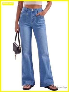 High Waisted Flare Boot Cut Wide Leg Denim Jeans